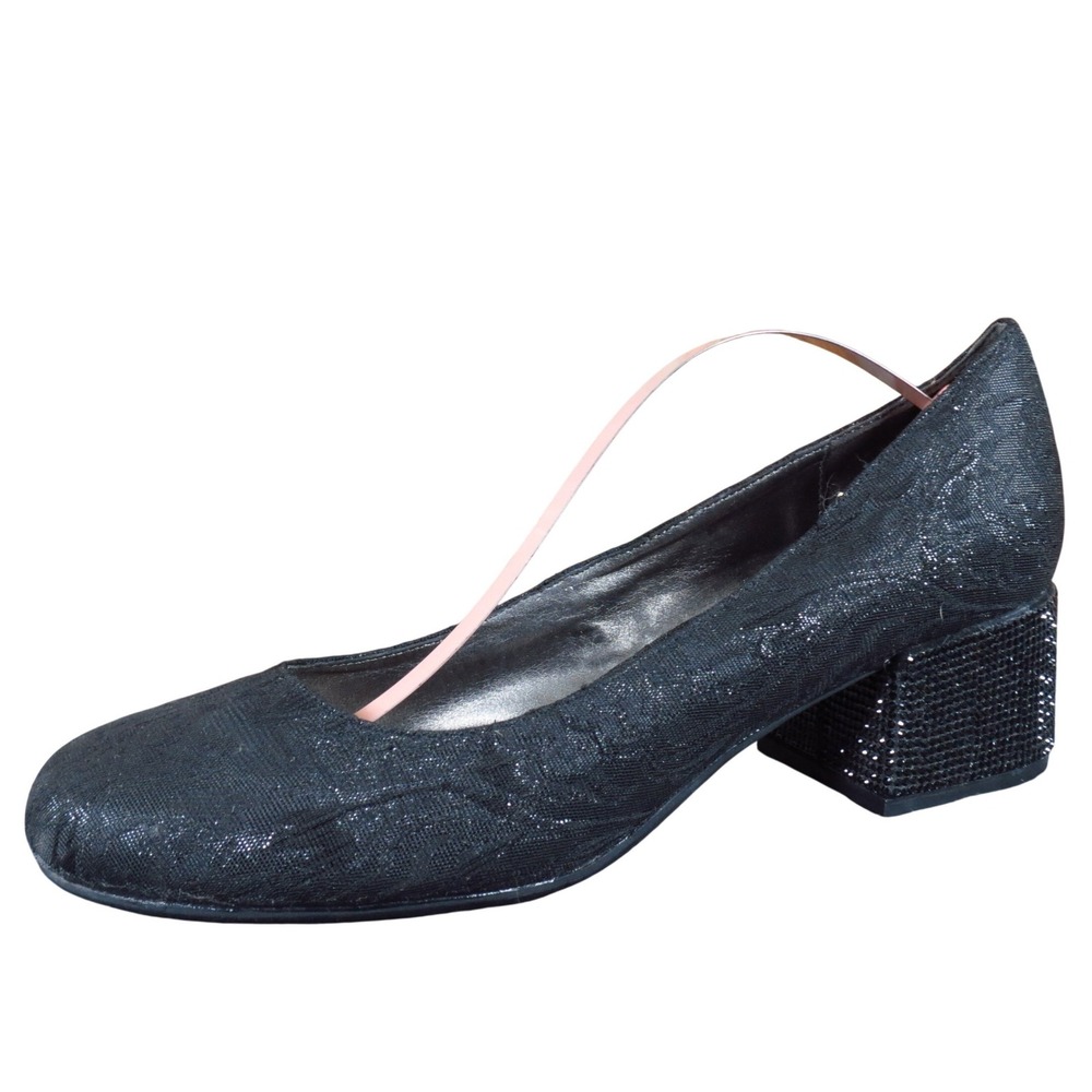 Kenneth Cole Reaction FLIP SIDE Women Heel Size 8 Formal Evening Black Textile